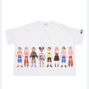 Fendi Family Friends Girls Kids White Graphic T-Shirt
